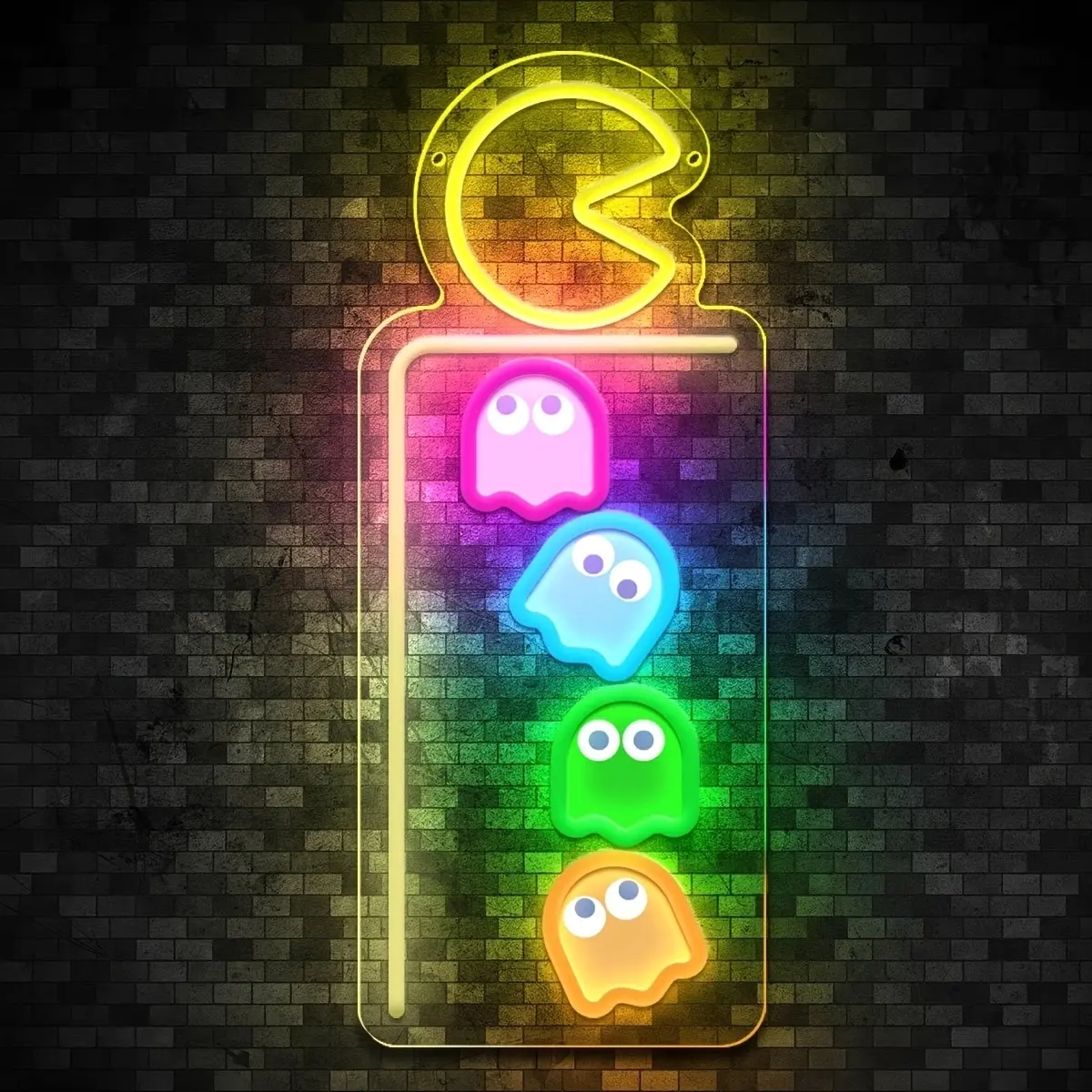 Arcade Game LED Neon Lights, Pac-Man Game, Classic Retro Arcade Game ...