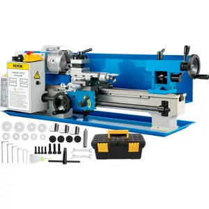 【DealsForYouDays】VEVOR Compact Metal Lathe 7" x 14", Adjustable Speed 0-2500 RPM, Equipped with 4" 3-jaw Chuck, Ideal for Metalworking, Benchtop Design for Metal Turning Projects