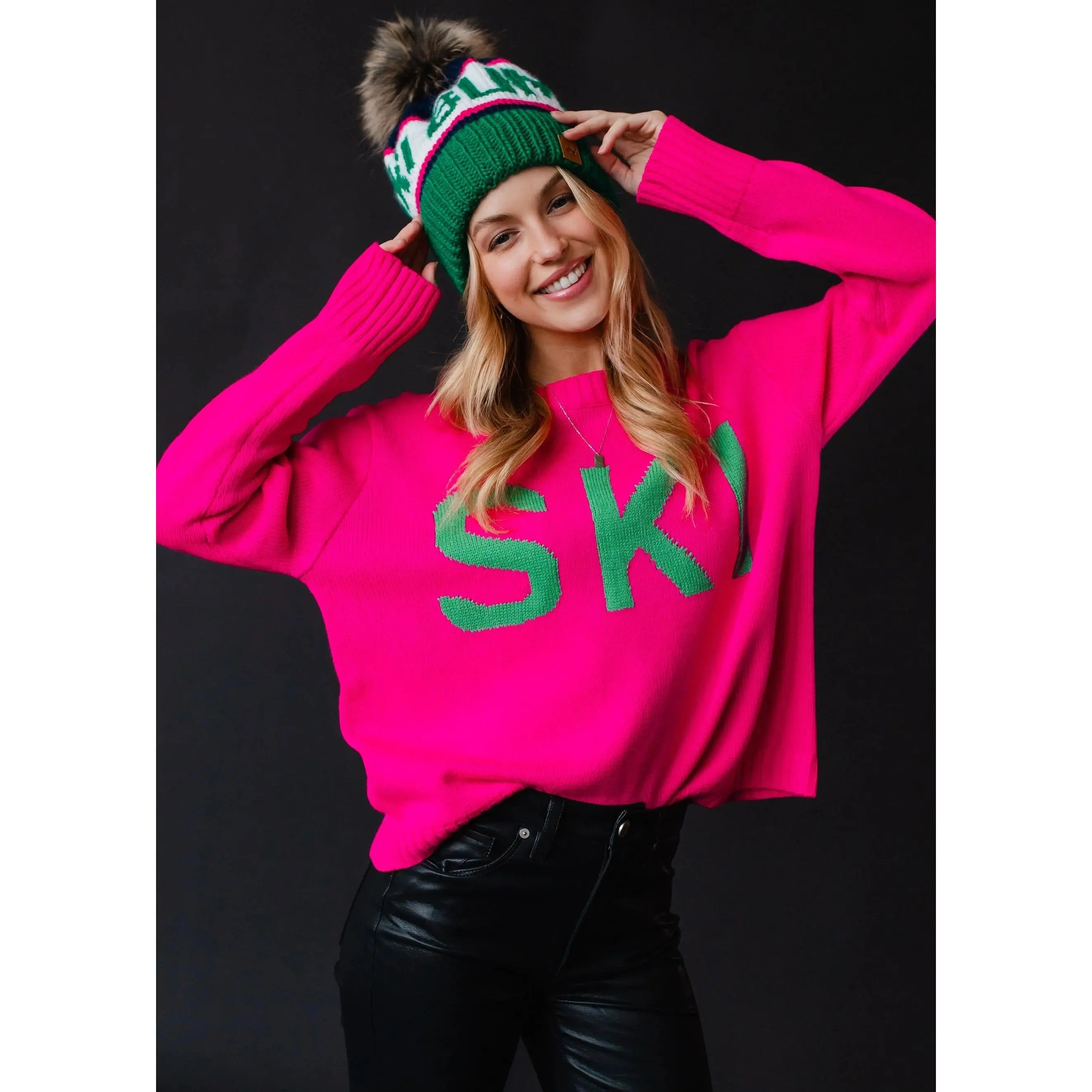 Ski Sweater - Bright Pink