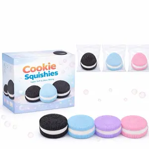 Squeeze Toy for Stress Relief, 4-Count Cookie-Shaped Ultra-Soft Stress Relief Squishy, Decompression Venting Toy for Adults & Teens