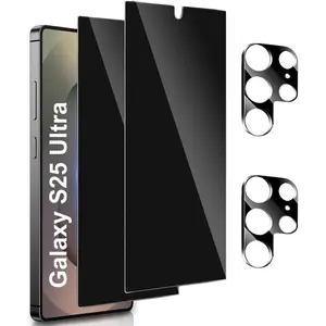 Privacy Screen Protector & Camera Lens Protector, 4 Counts/Set Tempered Glass Screen Protector, Anti-spy Protective Screen Protector Film for Samsung Galaxy S25 Ultra, Cover, Privacy Covers, Protection, Accessories