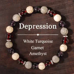 Unisex Crystal Beads Wristband Bracelet - Fashion Costume Jewelry Stackable Beaded Bracelet for Depression Relief, Mood Stabilization
