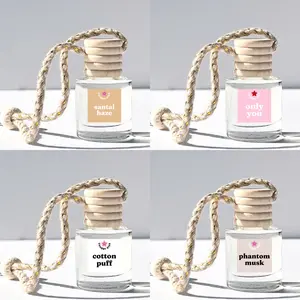 4 Pack Clean Girl Scents Car Fresheners Bundle Set - Only You, Cotton Puff, Phantom Musk, Santal Haze Car Air Freshener - Clean, Musky, Fresh, Girly Scents - 10 mL Each