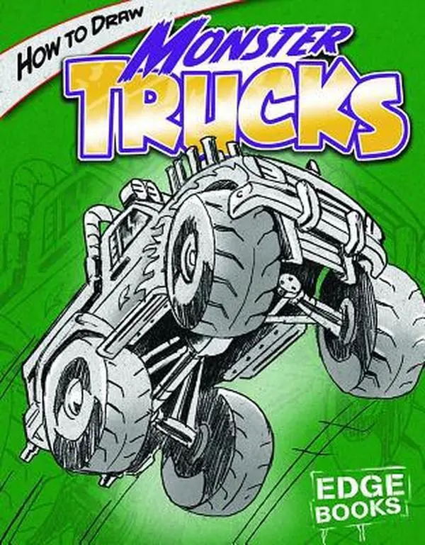 Used Printed Drawing Art Tutorial Book - How to Draw Monster Trucks by Aaron Sautter (Hardcover)