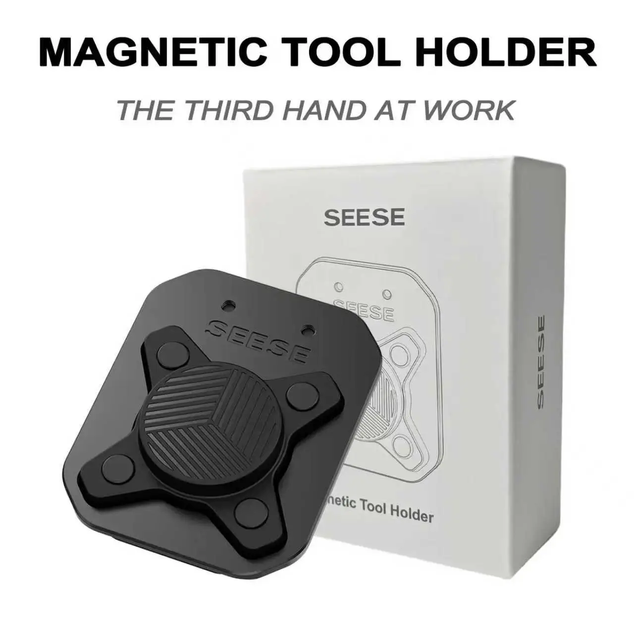 【FathersDayGift】Magnetic Tool Holder,Clip On Belt Magnet for Screws,Nails,Hammers,Sockets,Pliers,Screwdrivers,Trowels,Drill Bits,Wrenches &More Heavy Duty SEESE