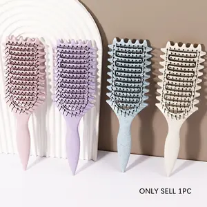 Curling Brush for All Hair Types, Hollow Comb with Nylon Bristles and Abs Handle, Perfect for Styling and Setting Curls