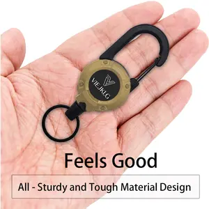 All-in-One Retractable Keychain: Steel Carabiner for Home, Office, Running & Hiking - Anti-Loss Design