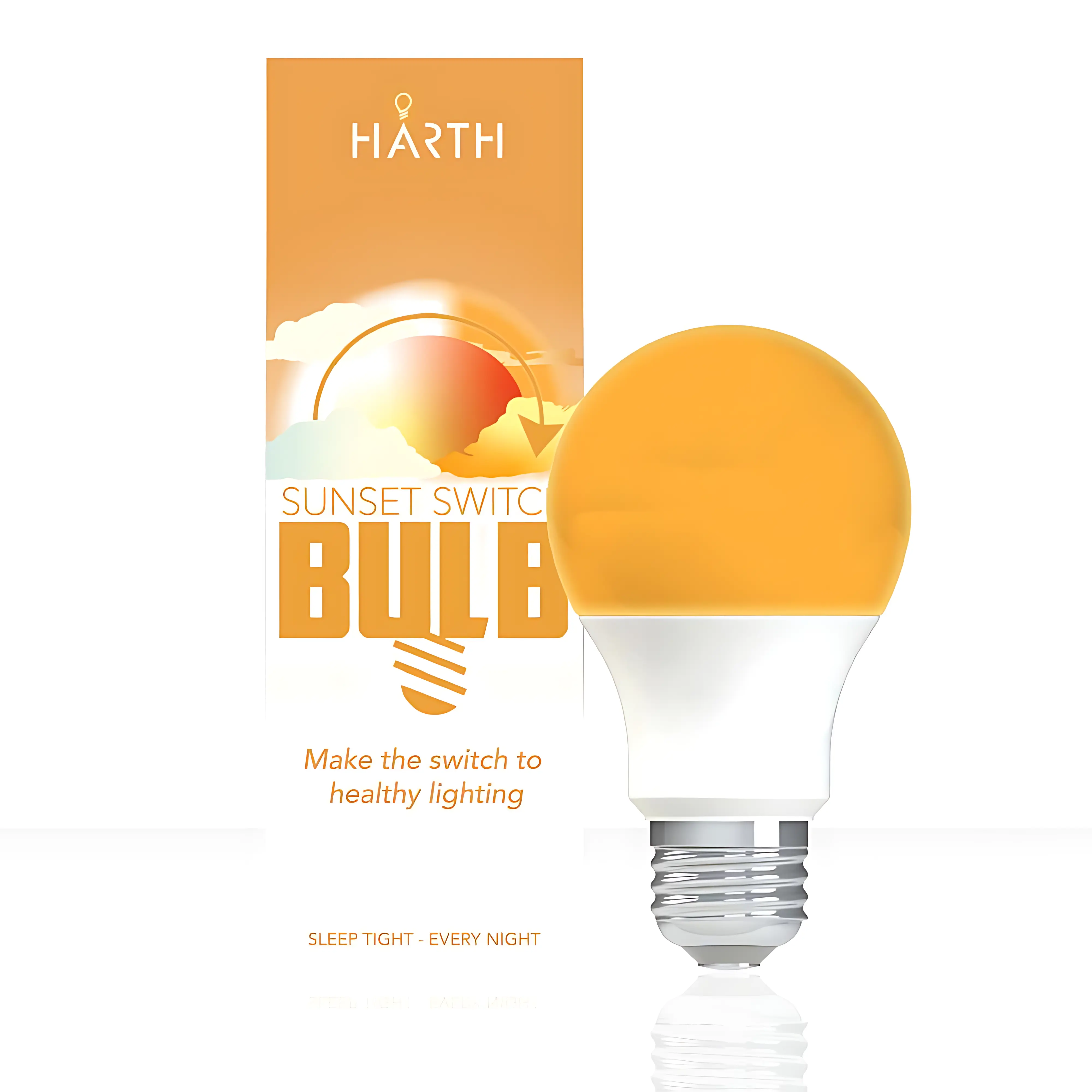 Harth Sunset Switch Bulb - Blue Depleted & Enriched Dual LED Technology for Better Sleep & Daytime Focus - Standard A19 Fit - 30,000+ Hour Long Life - Healthy Lighting Solution