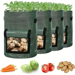 4pcs potato planting bags, potato planter with flip cover and handle, onion, fruit, tomato, carrot vegetable garden planting bags
