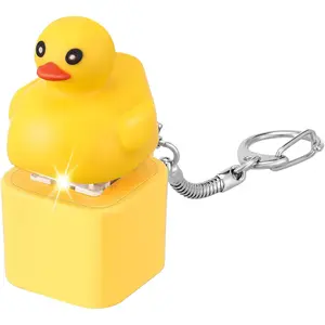 Rechargeable Quacking Duck Keychain, Colorful Lighted Fidget Toy, Portable Stress Relief Tool, Fun Design for Daily Use