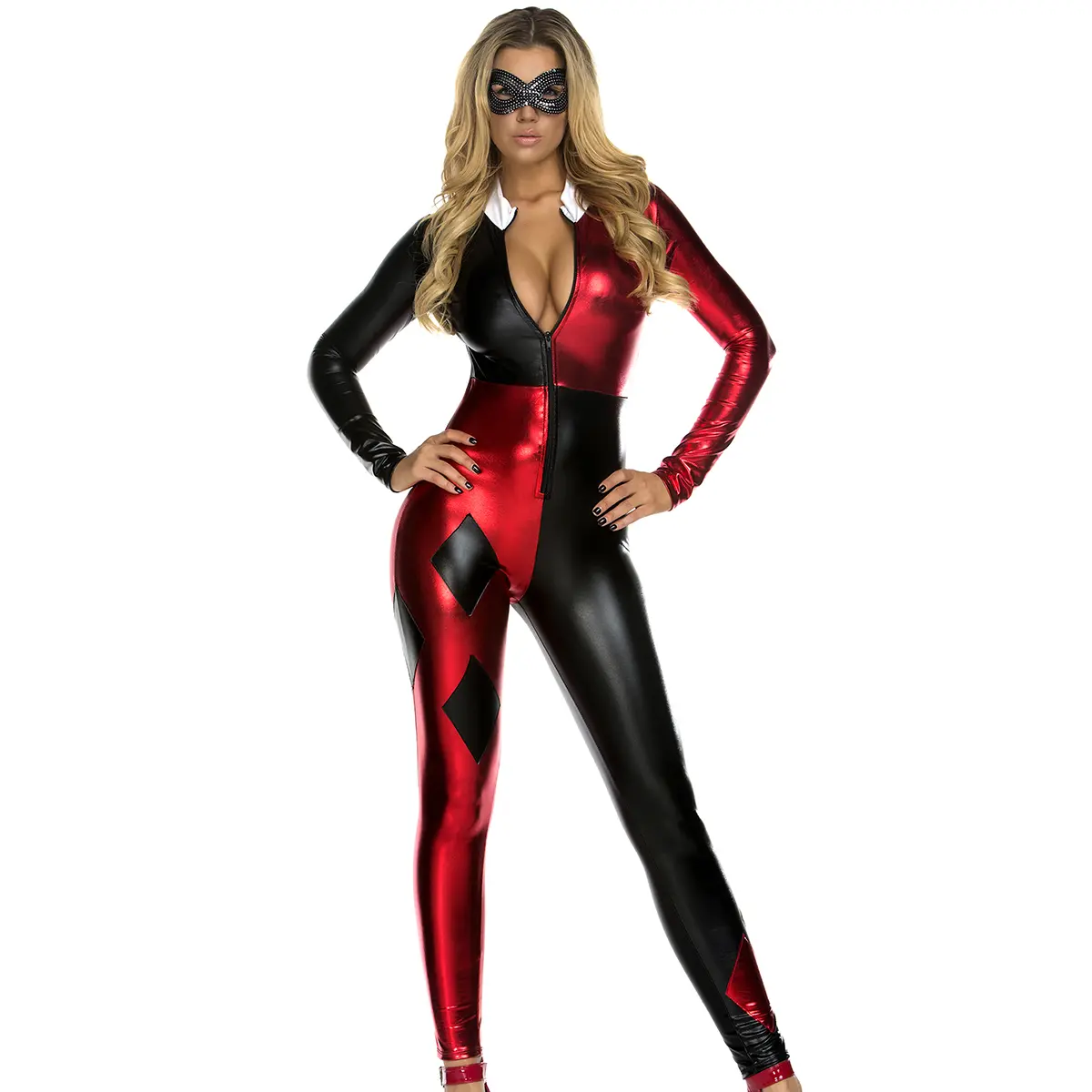 Forplay Women's Halloween Jazzy Jester 2-Piece Women's Sexy Comic Book Character Costume