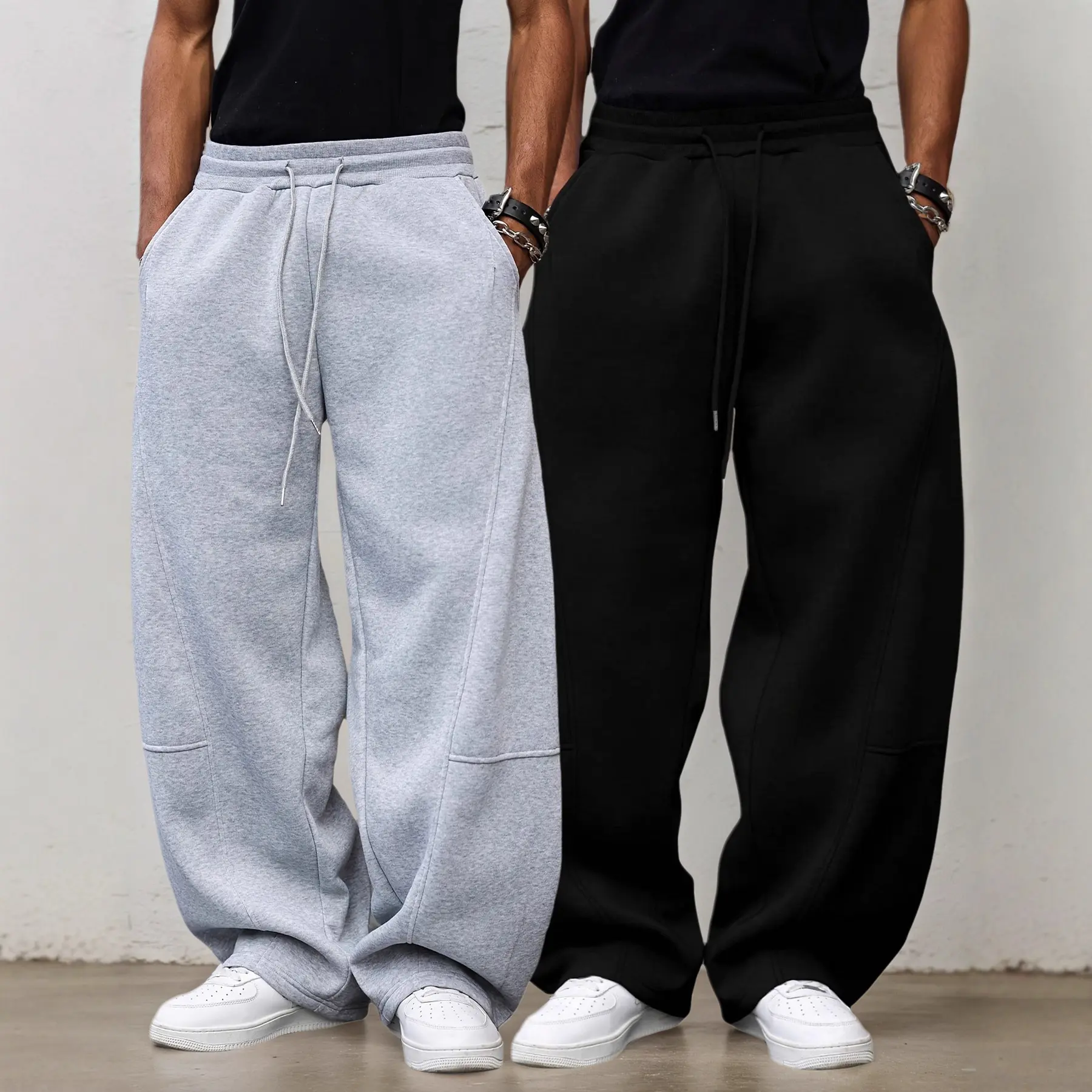 Unisex Drawstring Waist Winter Warm Straight Wide-Leg Loose Fit Jogger Pants with Pockets SpringStatements Pink Wide Leg Sweatpants Workout Casual Baggy pantalones para hombre, Clothes, Workout Clothes tiktokshopspringglowup