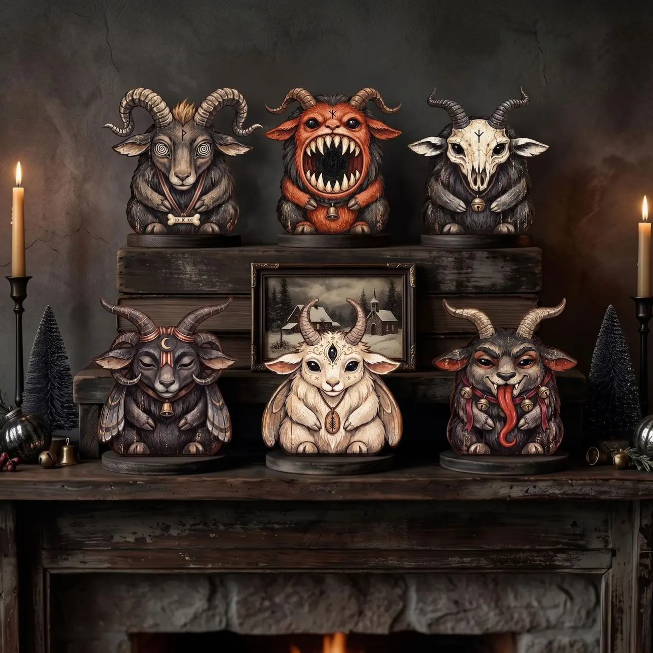 Christmas Decorations Indoor, Krampus Decor, Krampus Elf On The Shelf, Retro Wooden Block for Shelf Decor, Christmas Gifts for Housewarming