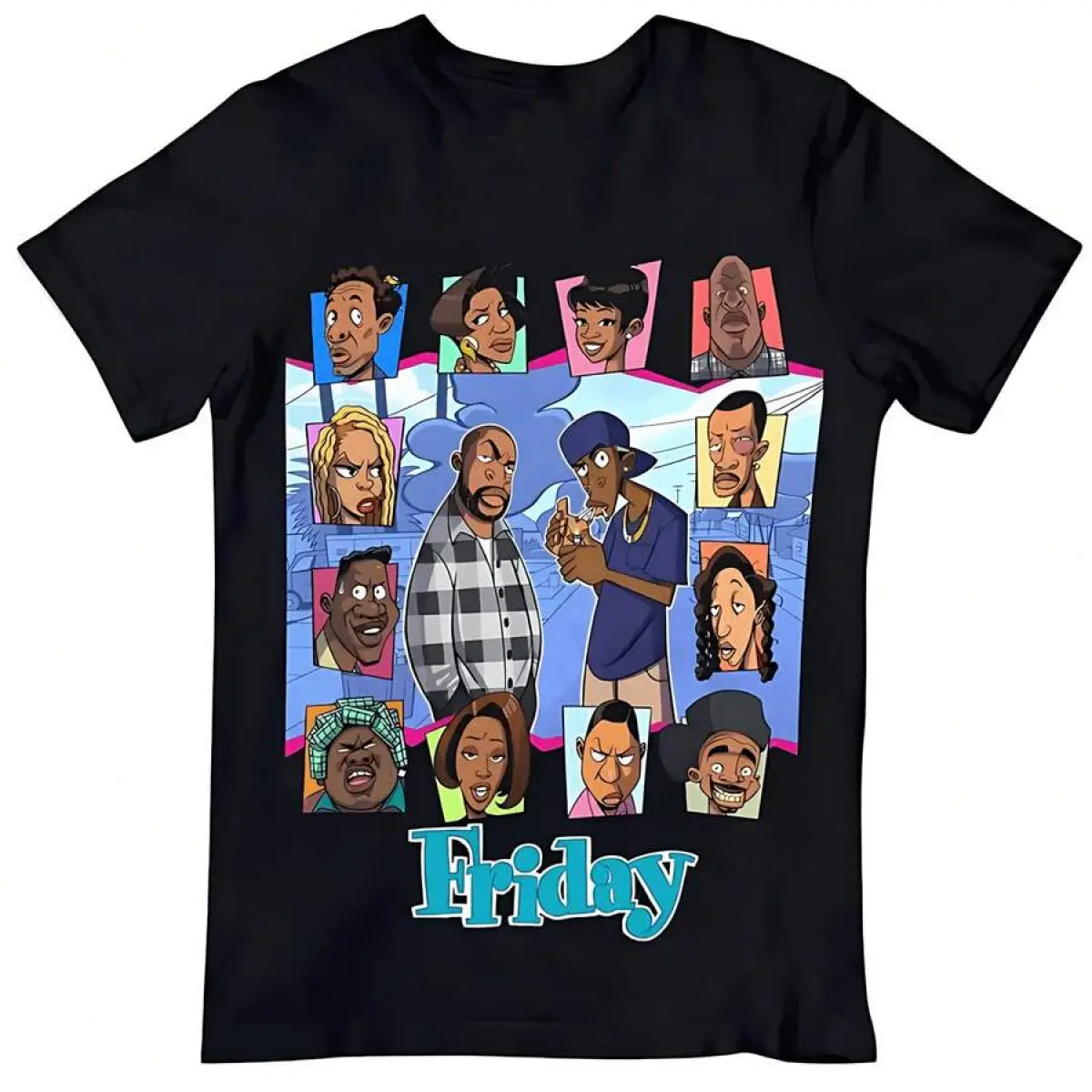 Friday The Movie Animated T-Shirt For Men Women Cartoon Summer Regular Fit