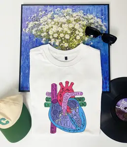 Heart Anatomy T-shirt, Cardiac Nursing Gift, Nursing School Shirt, Medical School Student Sweatshirt, Cardiologist Anatomical Heart Shirts Breathable Everyday