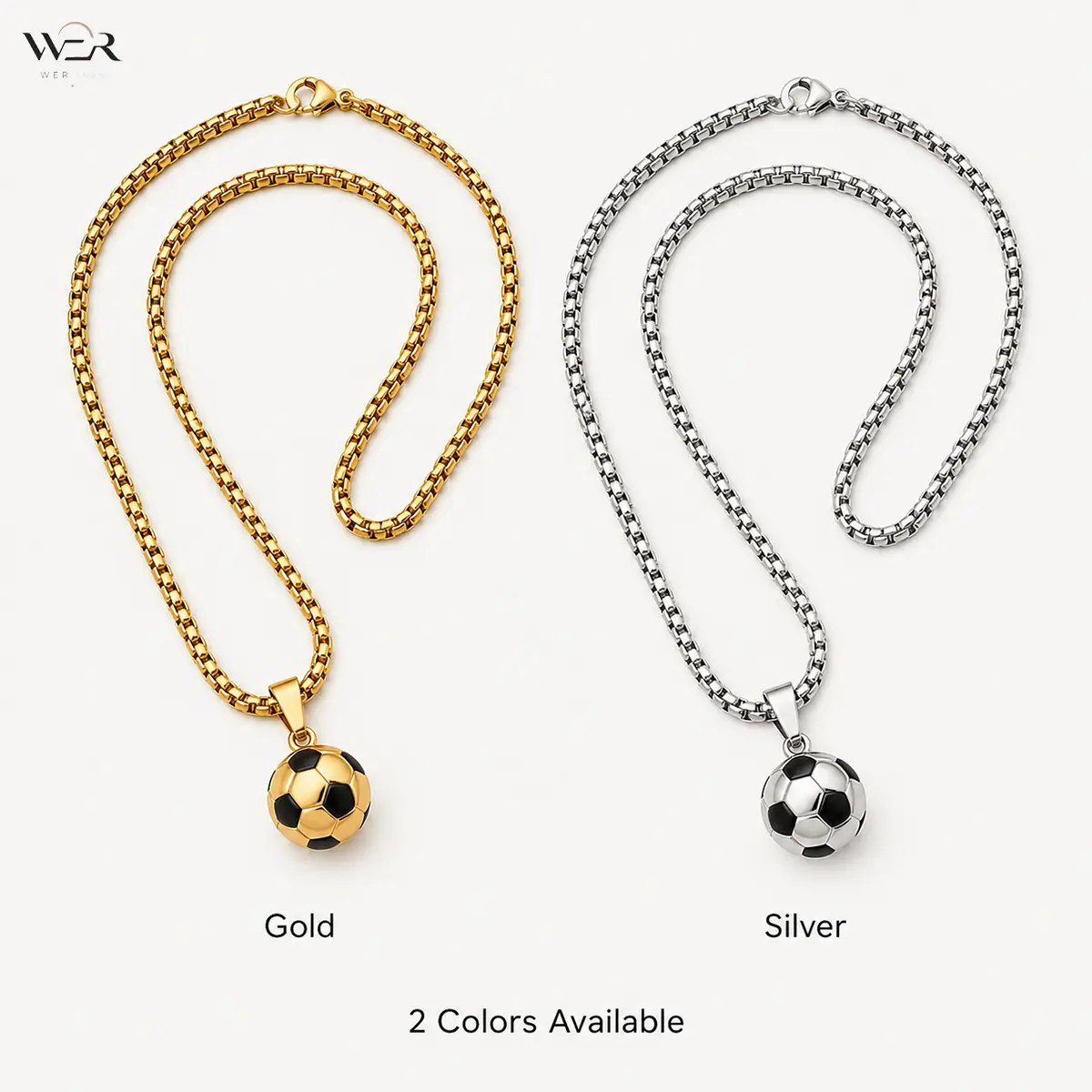 Soccer Ball Necklace Football Pendant Necklace Sports Necklace Gold Silver Soccer Necklace 3D Ball Pendant for Men Women Gift