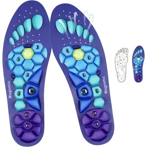 Magnetic Acupressure Insoles for All-Day Comfort – Reflexology Massage Therapy for Foot Fatigue, Magnetic Insoles, Magnetic Therapy Insoles for Men and Women Blue Footwear Arch Suport insoles for shoes