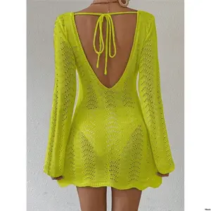 SwimLushoireWomenLightweightLongSleeveCoverUp MinimalistStyleSuitableForSummer