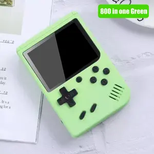Handheld Console with 500 Classic Games Built-in 1020mAh Battery for Game Boy Emulator TV Video Game Player in Green Color 3-inch Screen AV Output Support