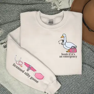 Silly Goose Licensed Nurse Sweatshirt, LPN Crewneck Sweater, Emergency Department Nurse Sweatshirt, LPN ER Sweatshirt, Nursing Student Gift