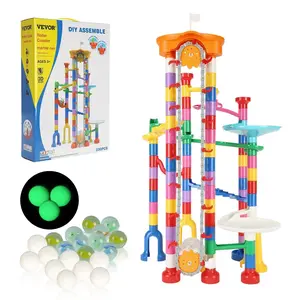 【Father's Day】VEVOR Marble Run Set,  230 PCS with Motorized Elevator, with 15 Plastic Marbles, Marble Maze Building Block Brain Game, Educational Learning Race Track STEM Toys, for Kids, Boys, Girls Ages 3 + Years