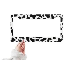 Cow Print Licence Plate Frame Western Car Accessory