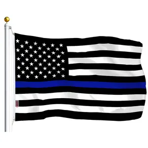 Thin Blue Line Flag 75D Printed Polyester 3x5 Ft