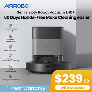 AIRROBO Robot Vacuum and Mop Combo L40+ with 60 Days Self-Empty Station Voice Control Home Mapping