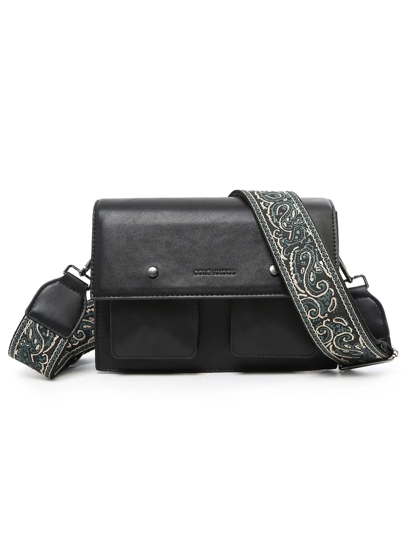 Retro Paisley Messenger Bag, Casual Crossbody Bag, Adjustable Wide Strap, Dual Pockets, Unisex Street Style, Daily Commute, Phone & Keys Storage