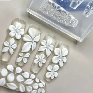 New 5-Petal Hand Carved Petal Mold, Premium 3D Ice Flower Nail Art Mold, Essential for DIY Nail Decoration, Nail Art Design