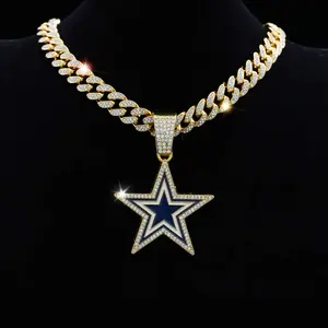 Fashion oil drop pentagram pendant men's personalized trend necklace Fashionable Jewelry Accessories