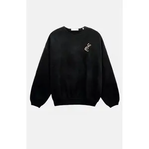 Fear of God ESSENTIALS Men's Vintage Black Waffle Knit Crew Neck Sweater