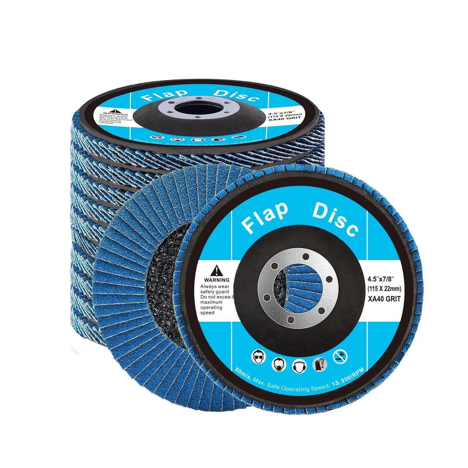 【Summerfinds】VEVOR Flap Discs 40 Grit,  , 4-1/2" x 7/8" Flap Discs for Angle Grinder, Type 29 Zirconia Flap Sanding Disc, Bevel Type Abrasive Grinding Wheels for Deburring, Rust Removal, Sanding, Finishing (10 Pack)