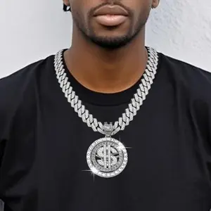 Iced Out Cuban Link Chain for Men Gold Plated Diamond Cut Necklace Miami Style Hip Hop Jewelry Bling Statement Piece Gift for Him