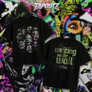 TAPOUTZ Jeff Hardy Writing On The Wall Heavy Cotton WWE Double Sides Unisex T-shirt For Wrestling Fan Main Event Hardy Boyz Apparel Menswear Womenswear Gift For Fans DTG Breathable Printing Classic Soft
