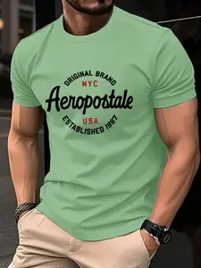 Aeropostale Nyc Classic Graphic Tee, Fitted Long Sleeve Top, Round neck, Casual Fashion for Men & Women, Comfortable Daily Wear