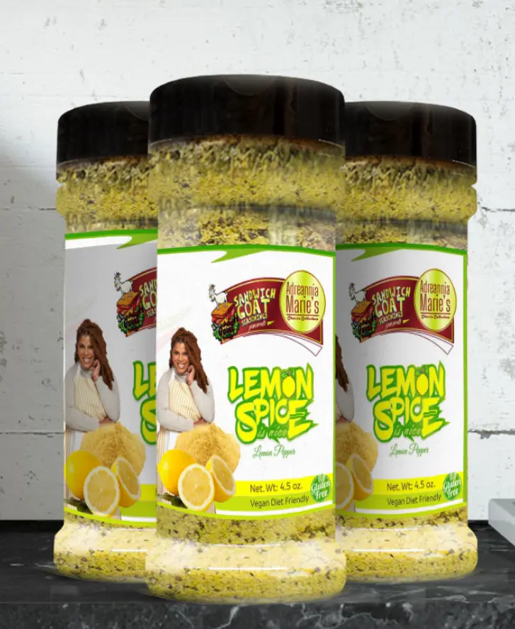 Sandwich Goat Seasonings: Elevate your dishes with Lemon and Spice is Nice! Lemon Pepper Seasoning. Perfect for chicken, seafood, veggies, and salads. Gluten-free, natural spices. Adds zesty, tangy flavor to any meal! ️ #HealthyEating #EcoFriendly