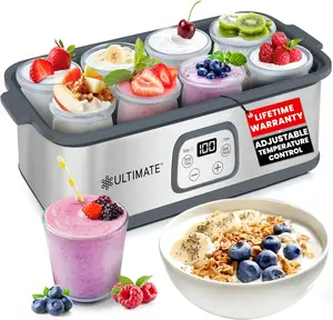 Ultimate Probiotic Yogurt Maker with Adjustable Temperature & Time Control - Create Trillions of Live Probiotics for Better Gut Health - Non-Dairy Friendly, BPA-Free Glass Containers, Lifetime Warranty