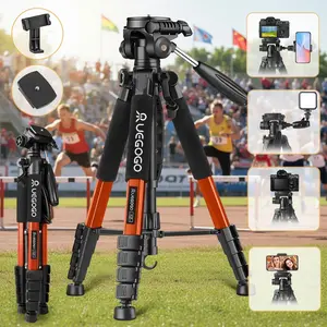 Camera Phone Tripod, 74'' Lightweight DSLR Camera Stand with 3 Way Pan Head, Horizontal Tripod for Smartphone with Carry Bag for Travel Video Photography YouTube Vlog（Orange）#Easter Gift#mother's day gifts