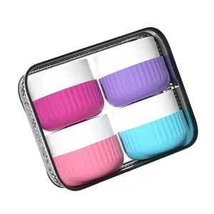 1Set Silicone Cream Jars Plastic Container Jars with Lids Storage Face Creams