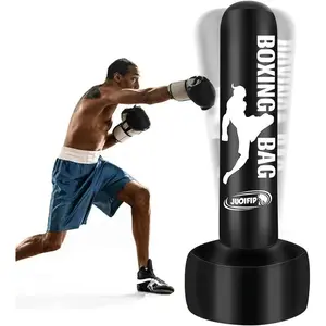 Standing Punching Bag for Adults 69'' Heavy Bag with Stand Inflatable Boxing Bags Freestanding Kickboxing Bag Equipment for Training MMA Muay Thai Fitness to Use Outdoor Indoor