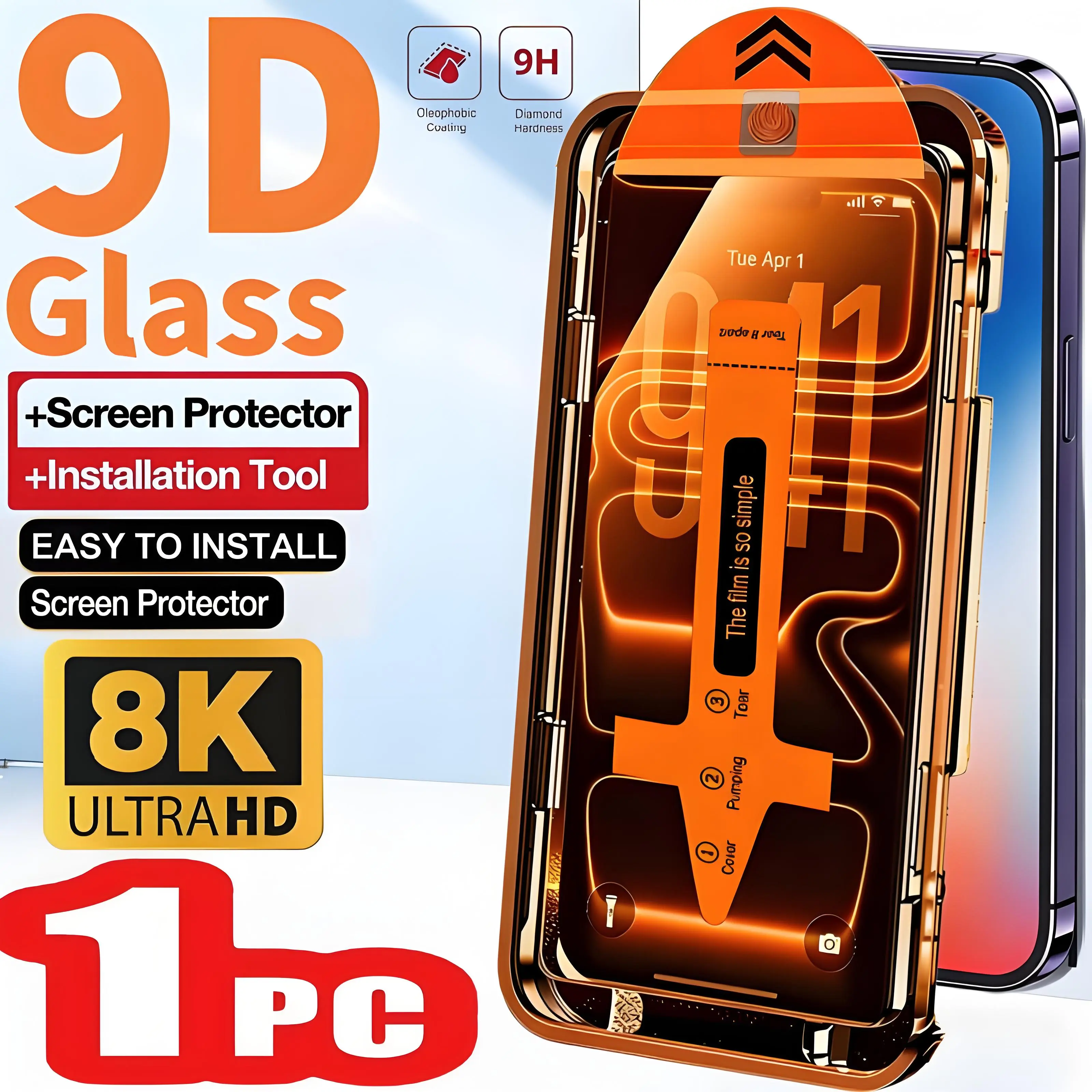 9H HD Privacy Screen Protector for Samsung Galaxy S24, iPhone 16/15/14, Smartphone/Cellphone/Handheld Devices - Dust-Free, Fingerprint-Resistant, Military-Grade Shatterproof, Shockproof Glass Film Protection