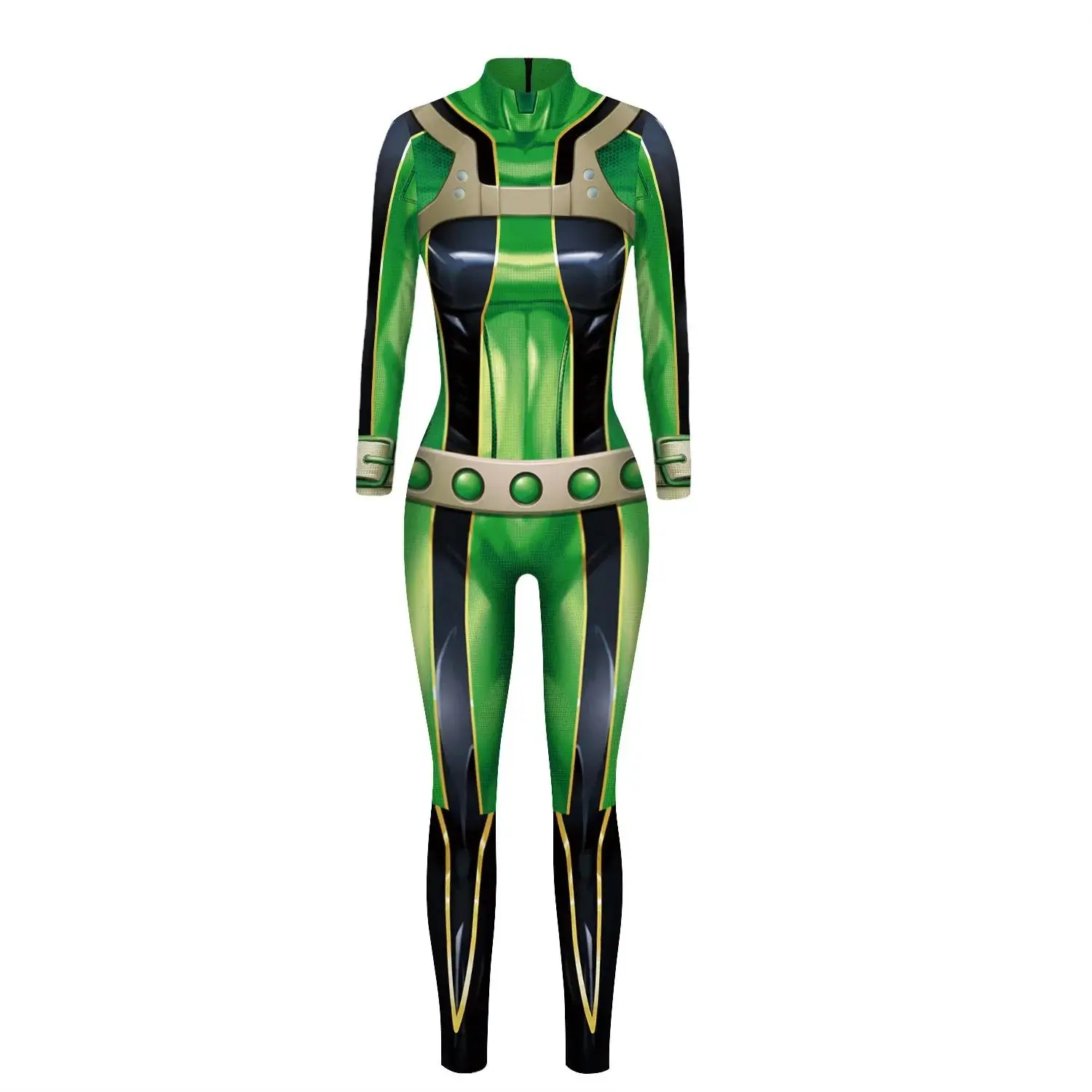 Anime Cosplay Bodysuit for Women - Asui Tsuyu, Ochaco Uraraka Costume Jumpsuit, Matching Wig, Women's Clothes for Carnival Halloween Events (C42C47)