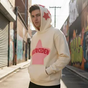 Men's and Women's Fashion Trendy Retro Embroidered Star Pattern Oversized Hoodie - Loose Fit Casual Sports Shirt with Comfortable Cotton Blend Fabric Perfect for Daily Wear Street Style Unisex Clothing Long Sleeve Pullover Sweatshirt��gift��NpnP