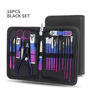 Manicure & Pedicure Tool Set, 1 Set Stainless Steel Manicure Set, Professional Nail Clippers Pedicure Kit, Portable Travel Nail Care Tools for Men & Women, Grooming Kit, Nail Nippers  Curved Extra-Long