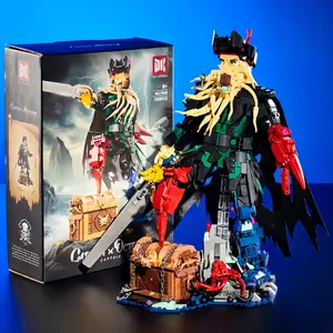 1705+pcs Classic Pirate Movie Squid Captain Building Block Set, Creative DIY Model Kit, Home Decor Ornament, Collectible Gift Idea, Building Sets