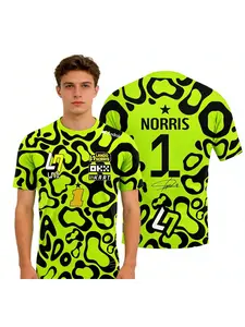 2026 New Racing Fan Men's and Women's T-shirt # 1 Reed Lando Norris Summer Outdoor Sports Athletic Tops Lightweight Breathable T-shirt