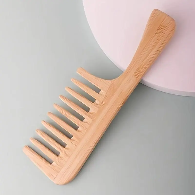 Bamboo Bamboo Detangling Comb, Hand-crafted Wide-tooth Design Hair Brush, Wet & Dry Use Hair Styling Comb for Daily Use, Detangling Hairbrush, Hair Combs, Hair Care Comb, Hair Detangler