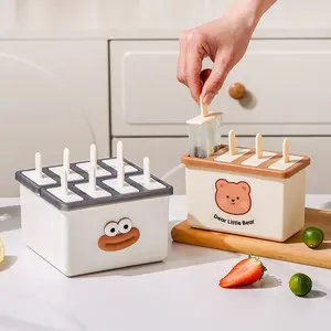 Cute Cartoon DIY Popsicle Mold, Food Grade PP Material, Easy Demold Design, Perfect for Homemade Ice Cream, Ideal for Home Use