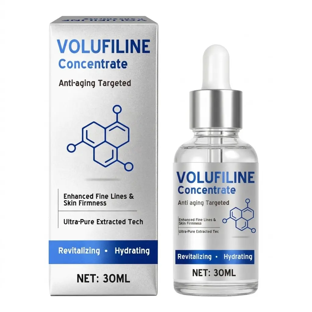 VOLUFILINE Concentrate Skincare Serum - 30ml/1 to 1.9 fl oz, Ultra-Pure Extraction Tech, 3-Step Dewy Plumper, Gentle Daily Hydrating, Firming Anti-Aging, Naturally Derived, Plumps Skin for All Skin Types, Rejuvenate, Smoothening